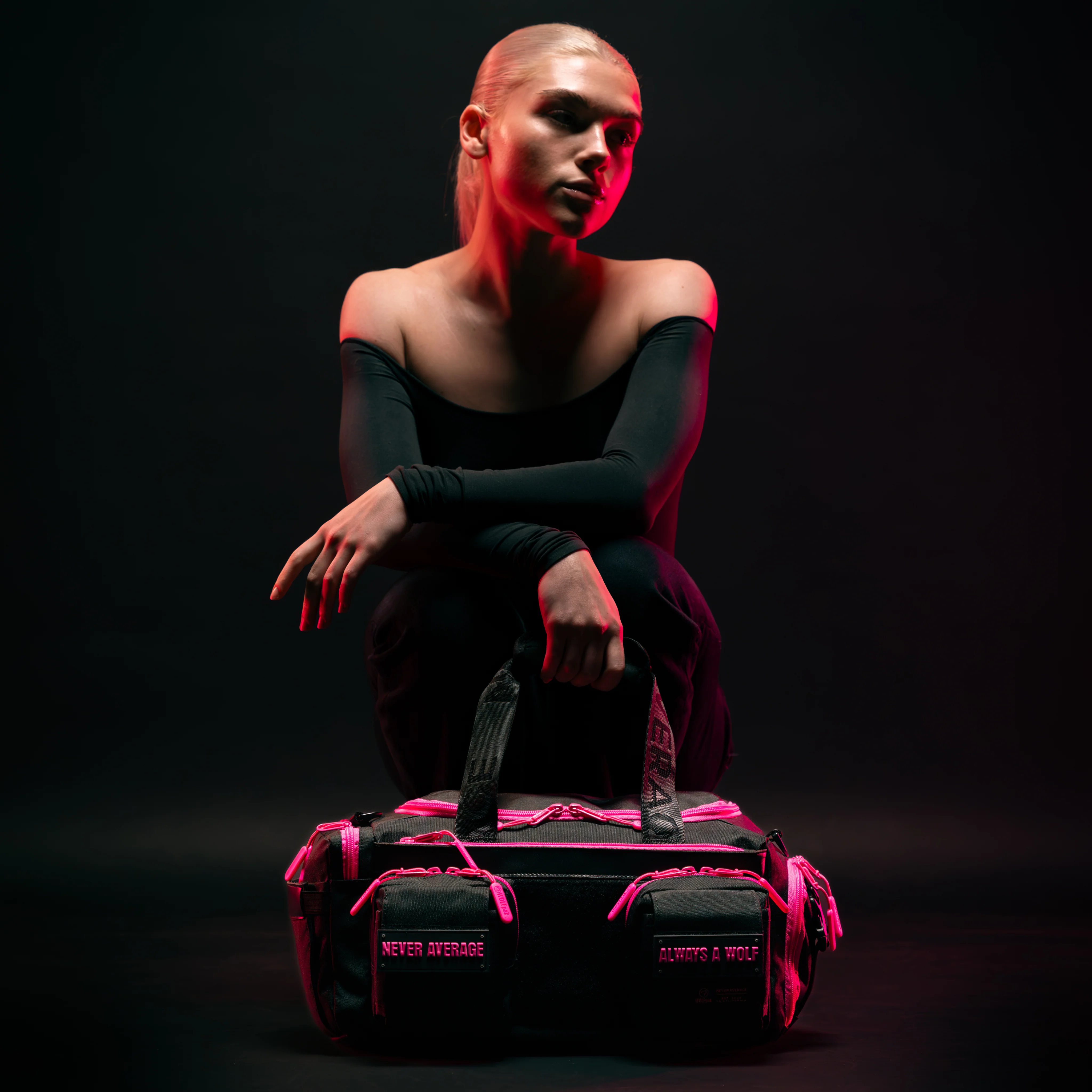 20L Mini Duffle Bag Black Neon Pink - Image 5