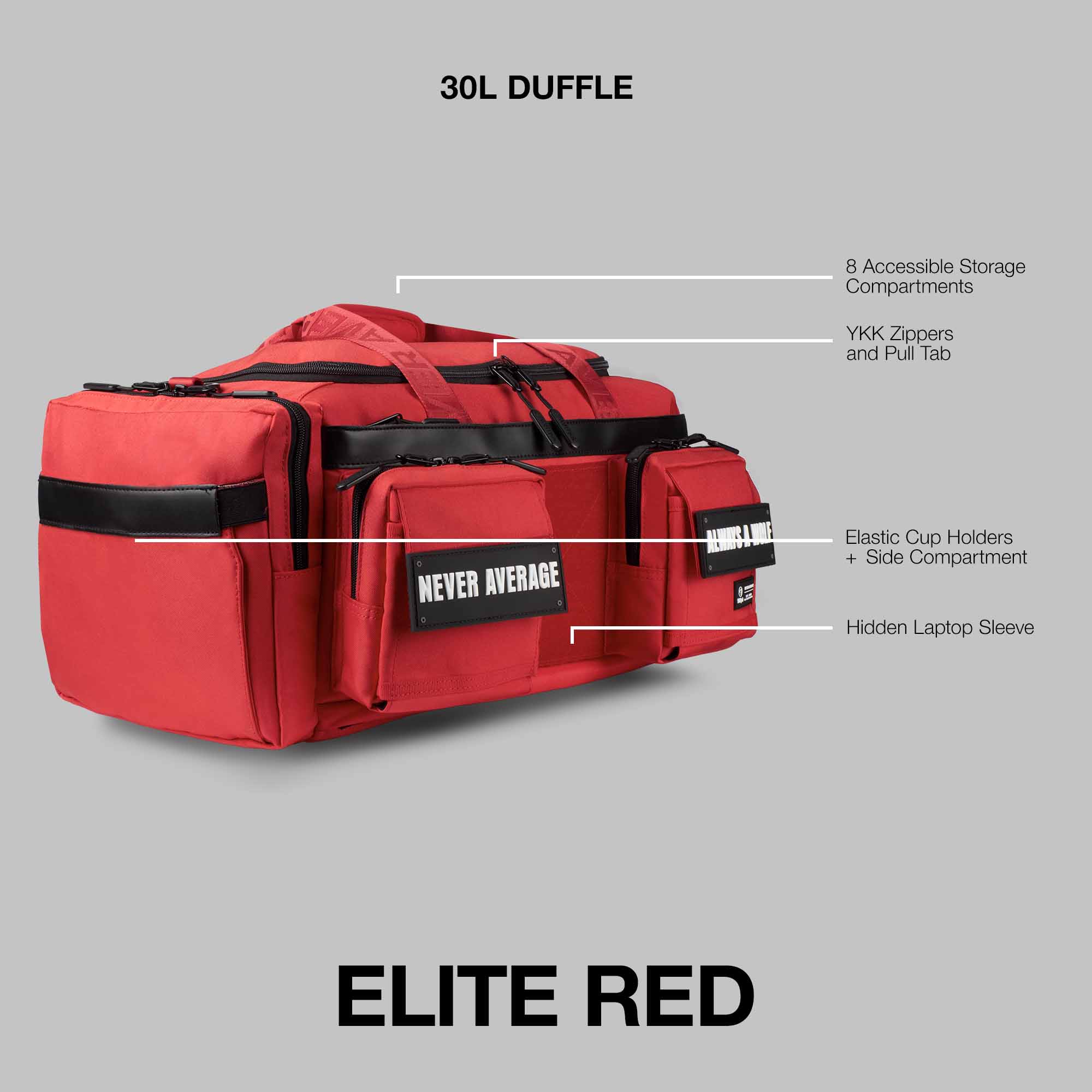 30L Perfect Duffle Bag Elite Red - Image 2