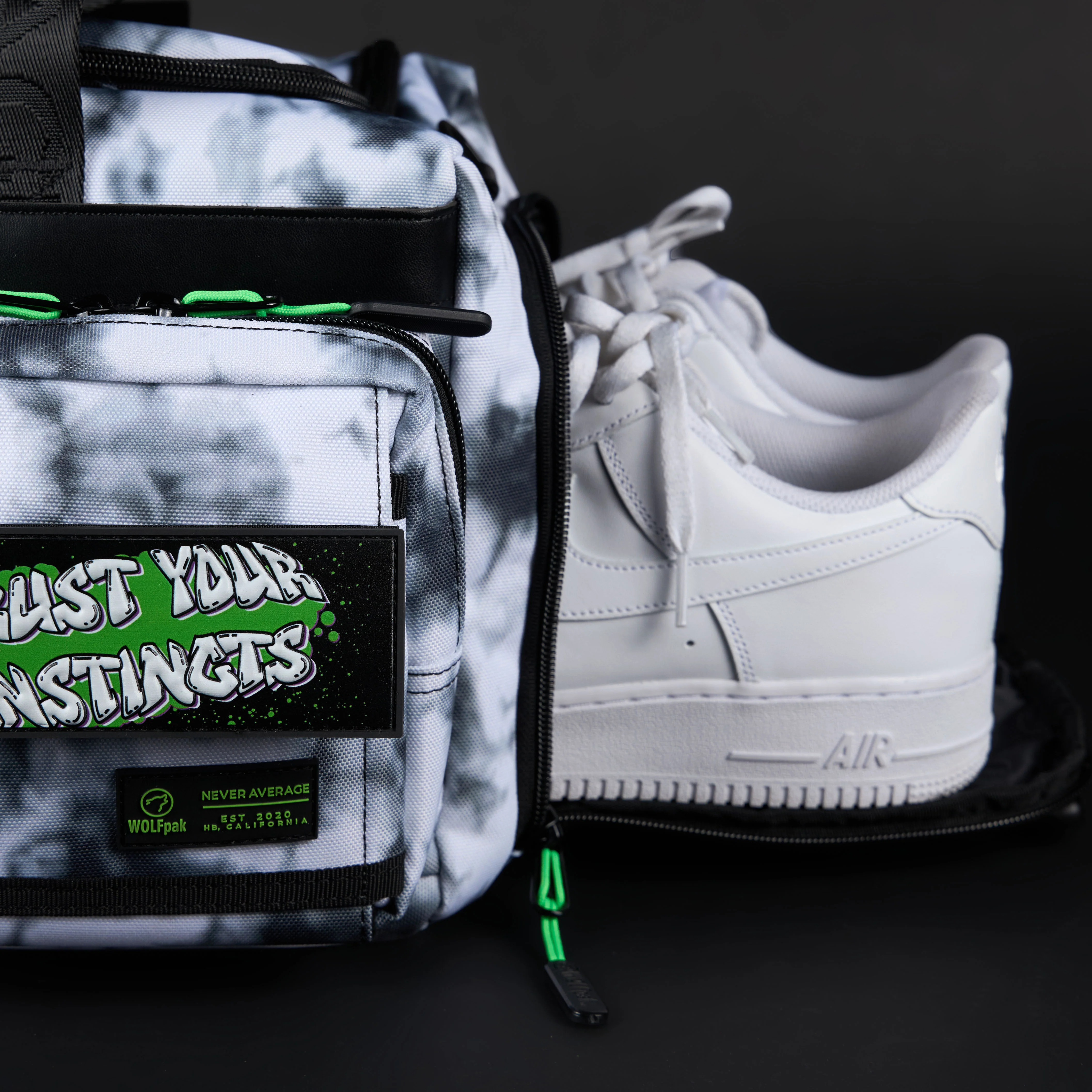 30L Perfect Duffle Bag Graffiti Green Sale - Image 28