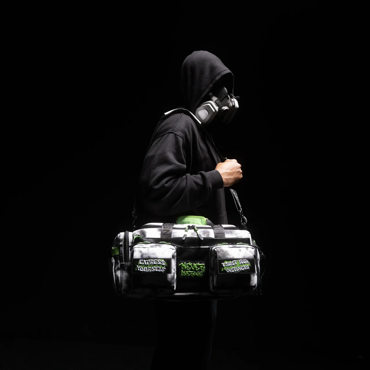 30L Perfect Duffle Bag Graffiti Green Sale - Image 4