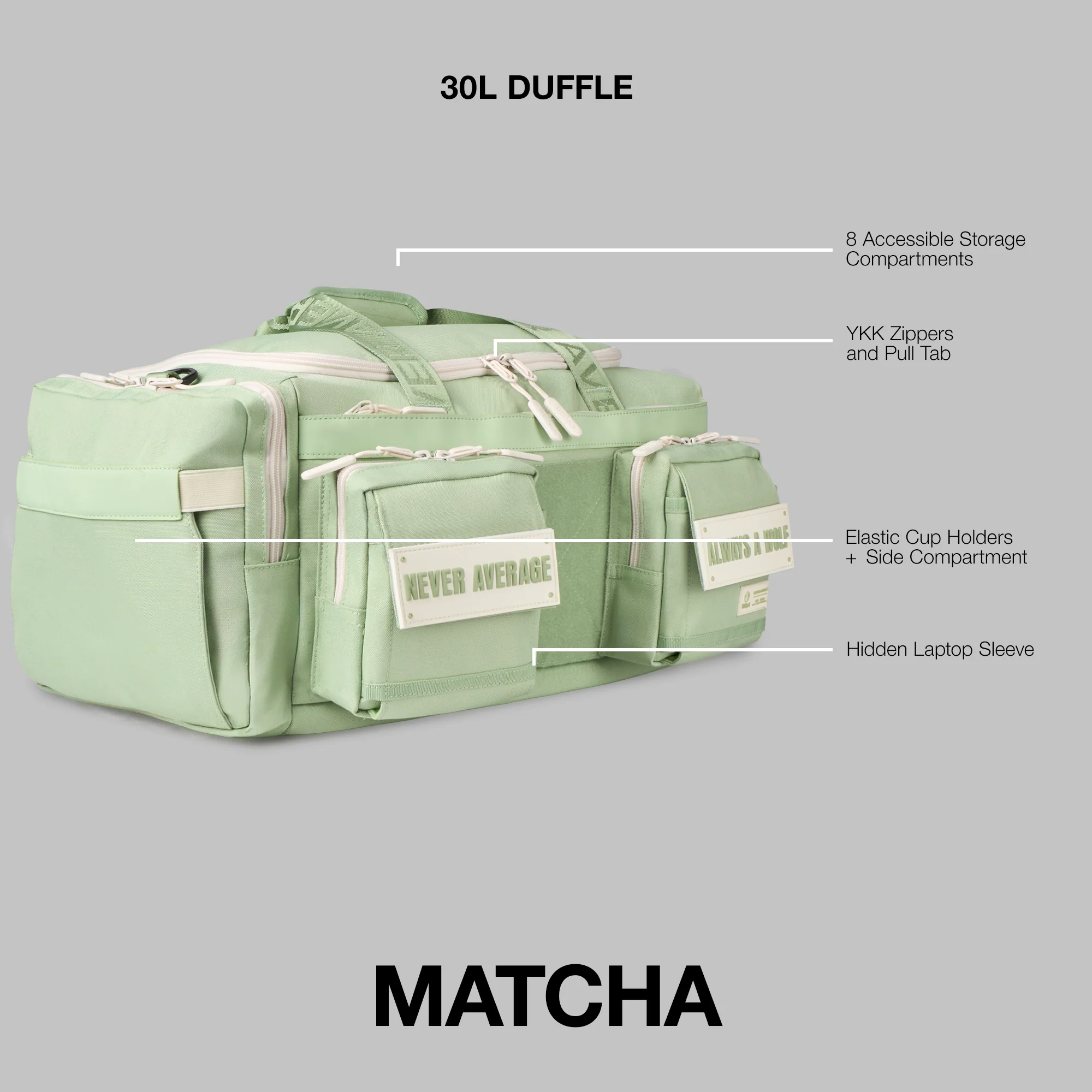 30L Perfect Duffle Bag Matcha (Pre-Order) - Image 2