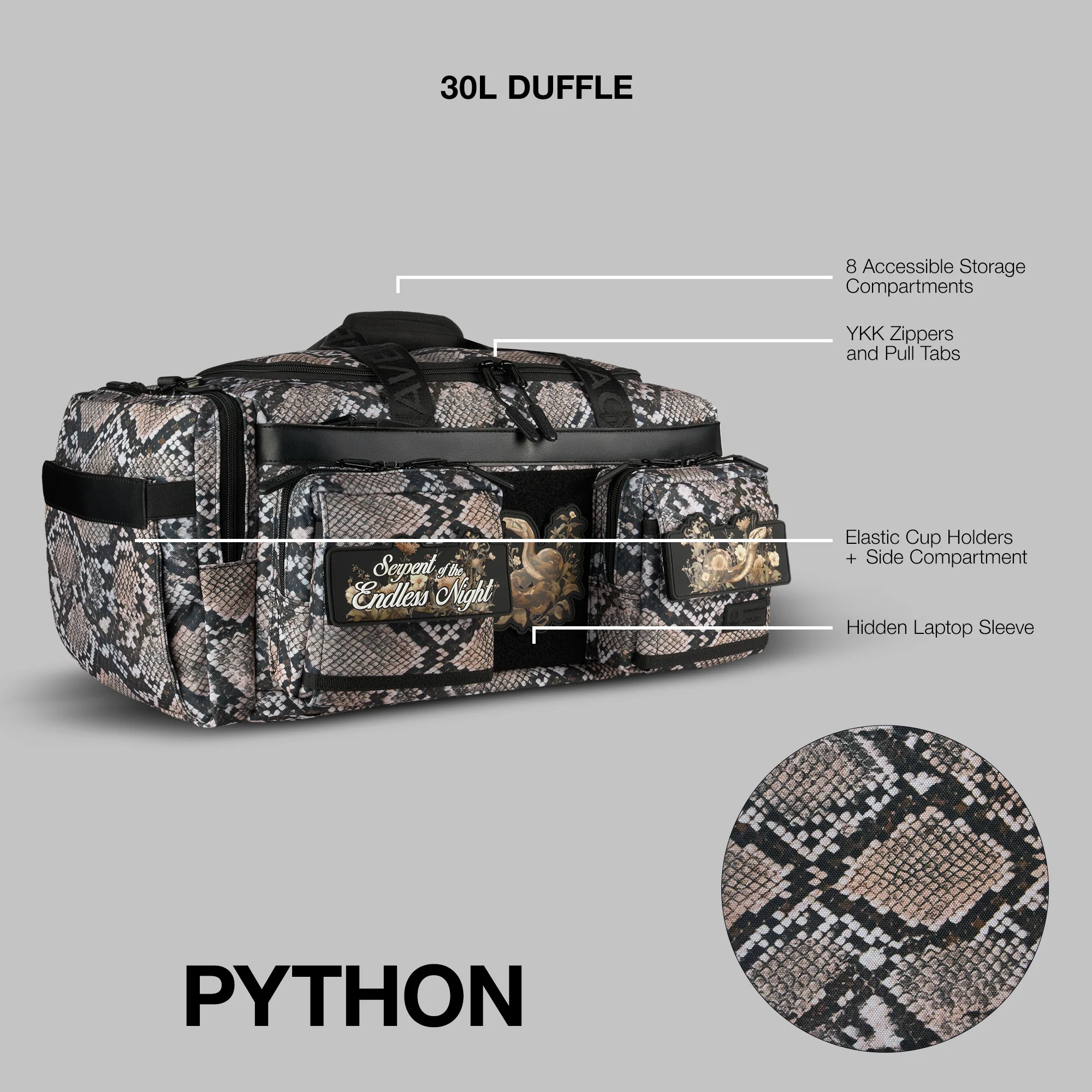 30L Perfect Duffle Bag Python - Image 2