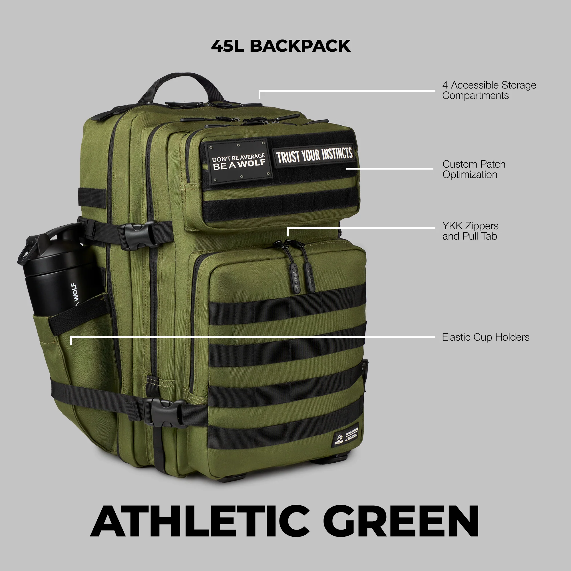 45L Backpack Athletic Green - Image 3