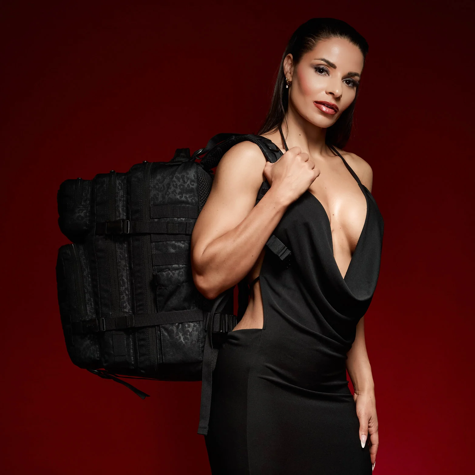 45L Backpack Black Leopard - Image 6