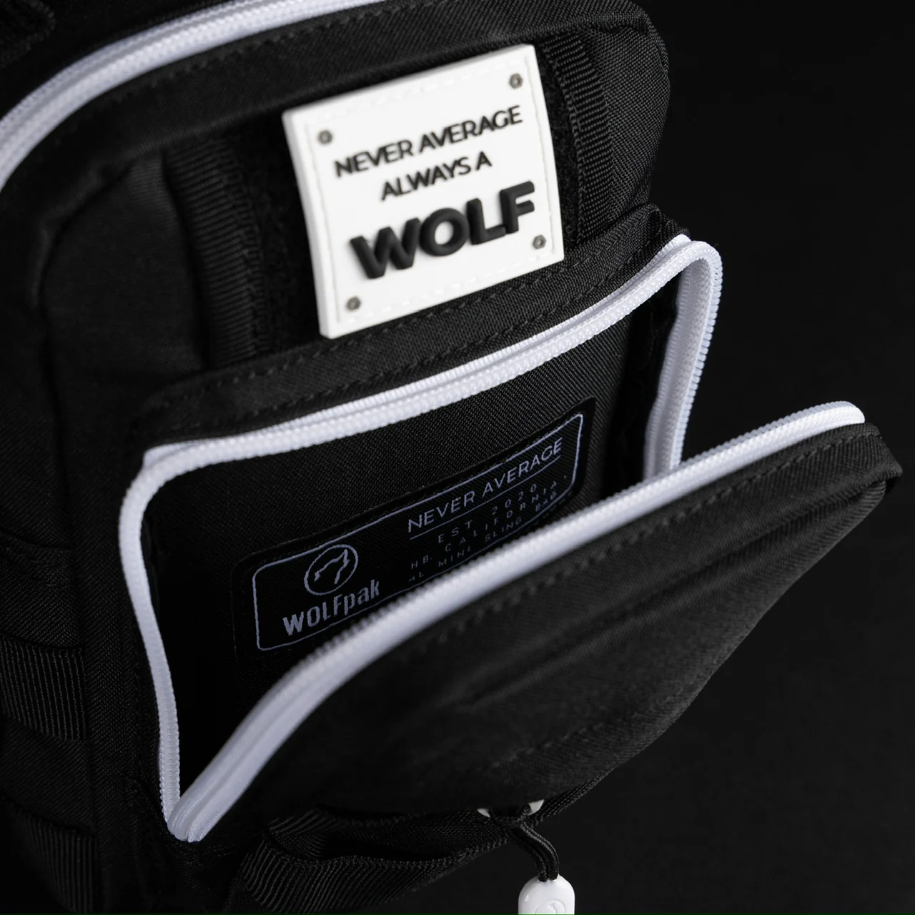4L Mini Tactical Sling Bag Alpha Black White Accent - Image 13