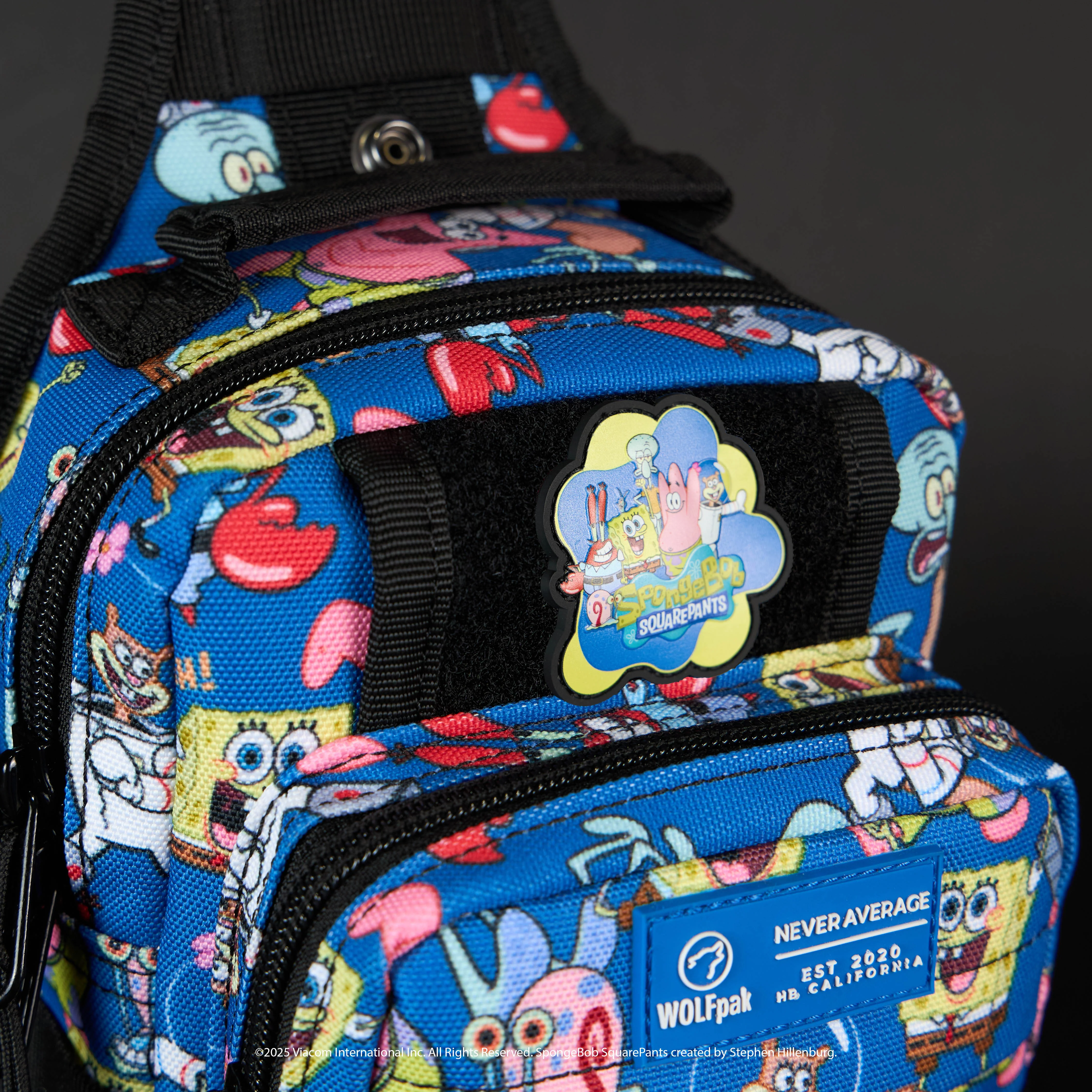 SpongeBob SquarePants 4L Mini Tactical Sling Bag With Removable Patch Set Sale - Image 6