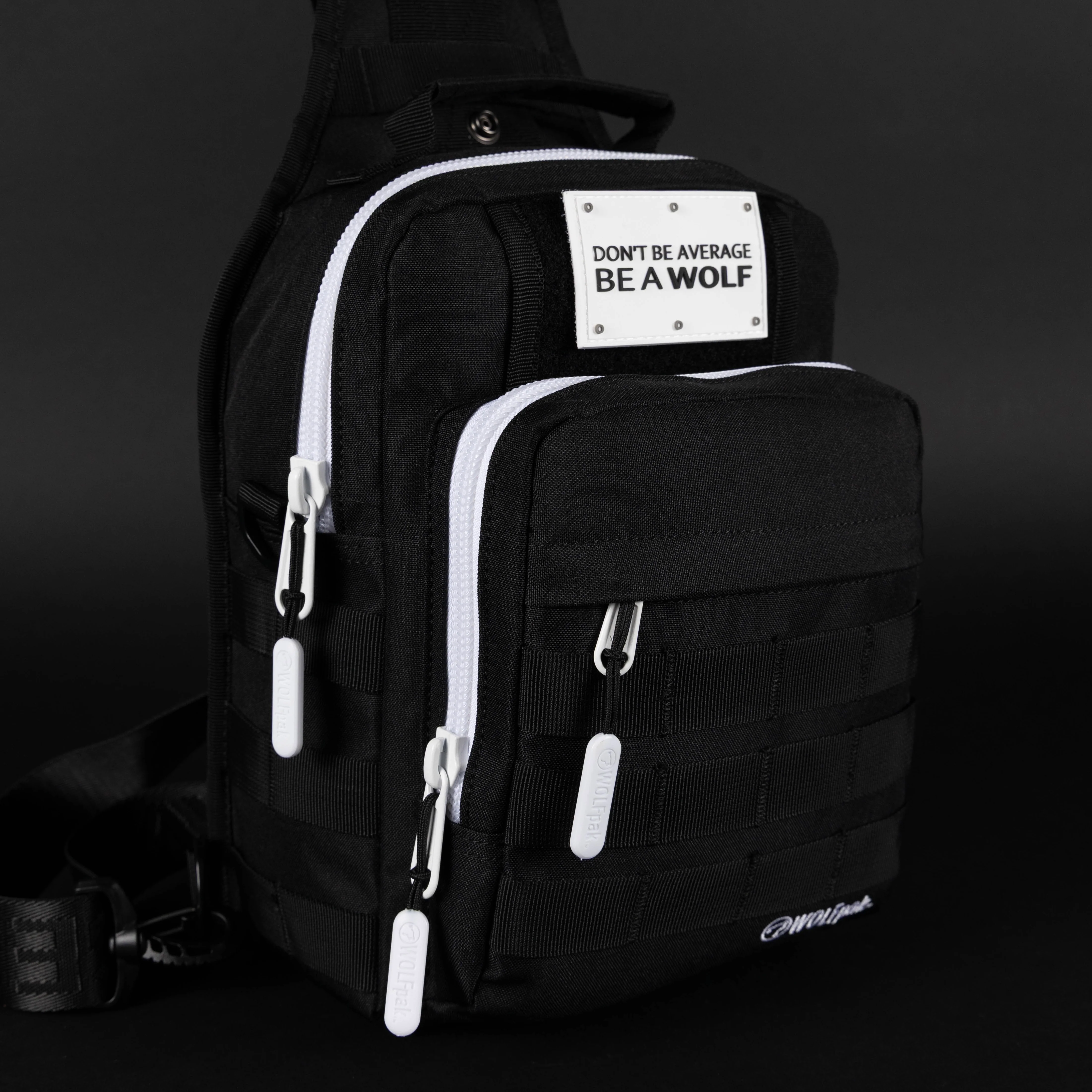 9L Tactical Sling Bag Alpha Black with White Accents - Image 6