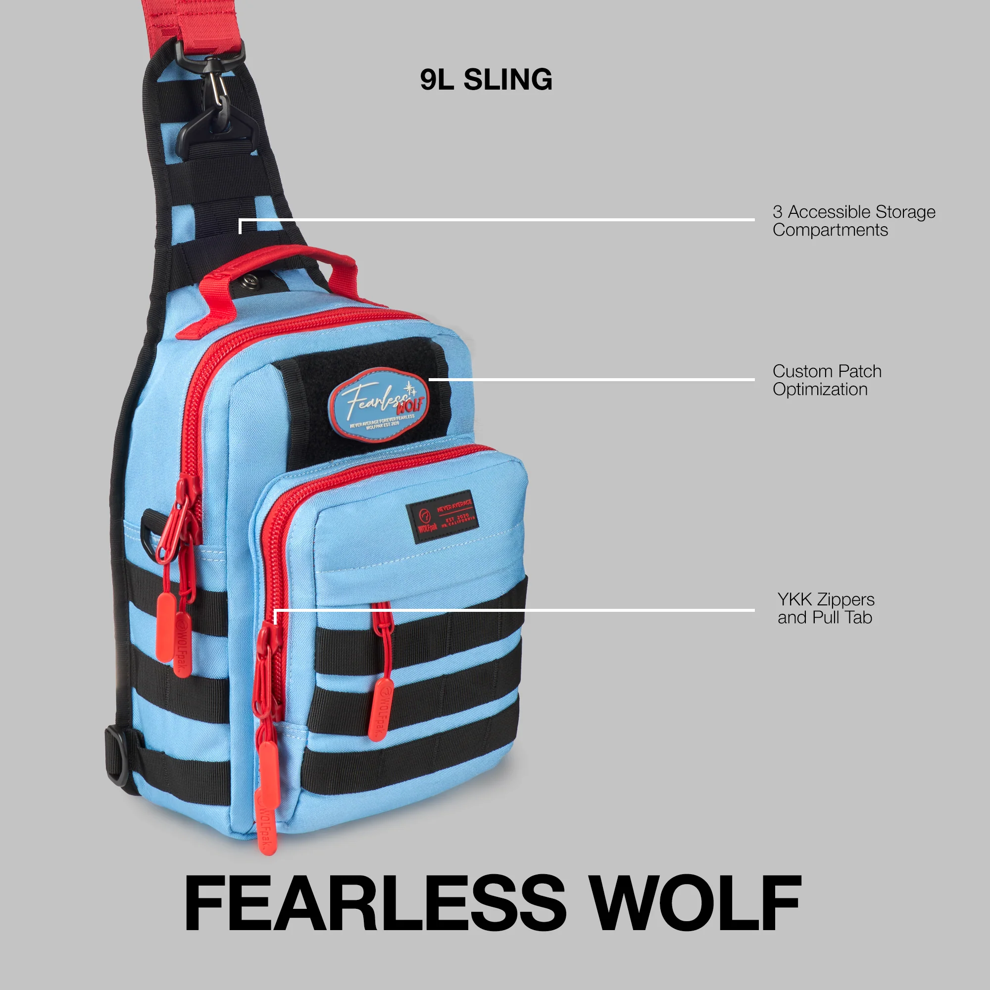 9L Tactical Sling Bag Fearless Wolf - Image 2