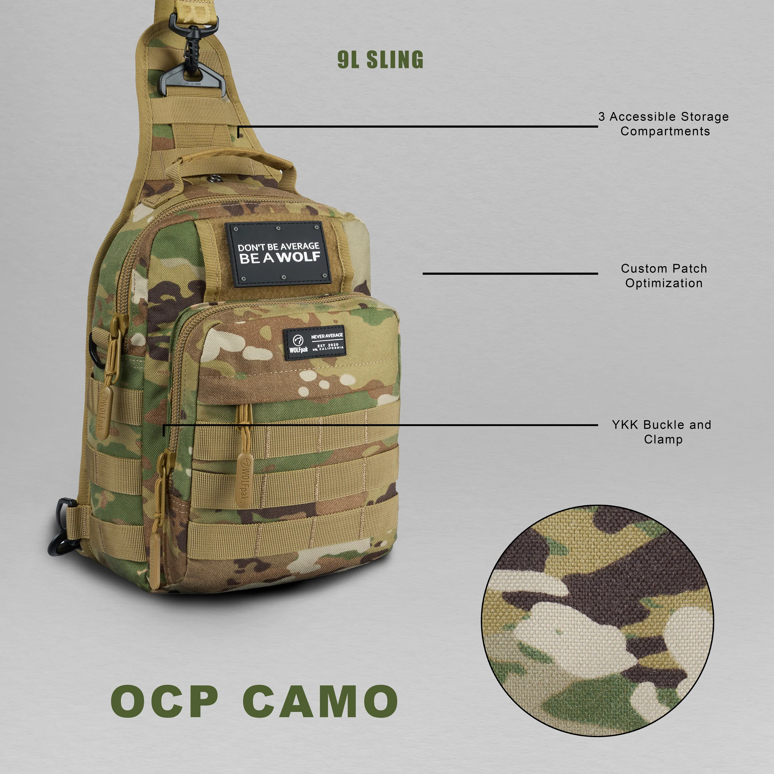 9L Tactical Sling Bag OCP Camo - Image 3