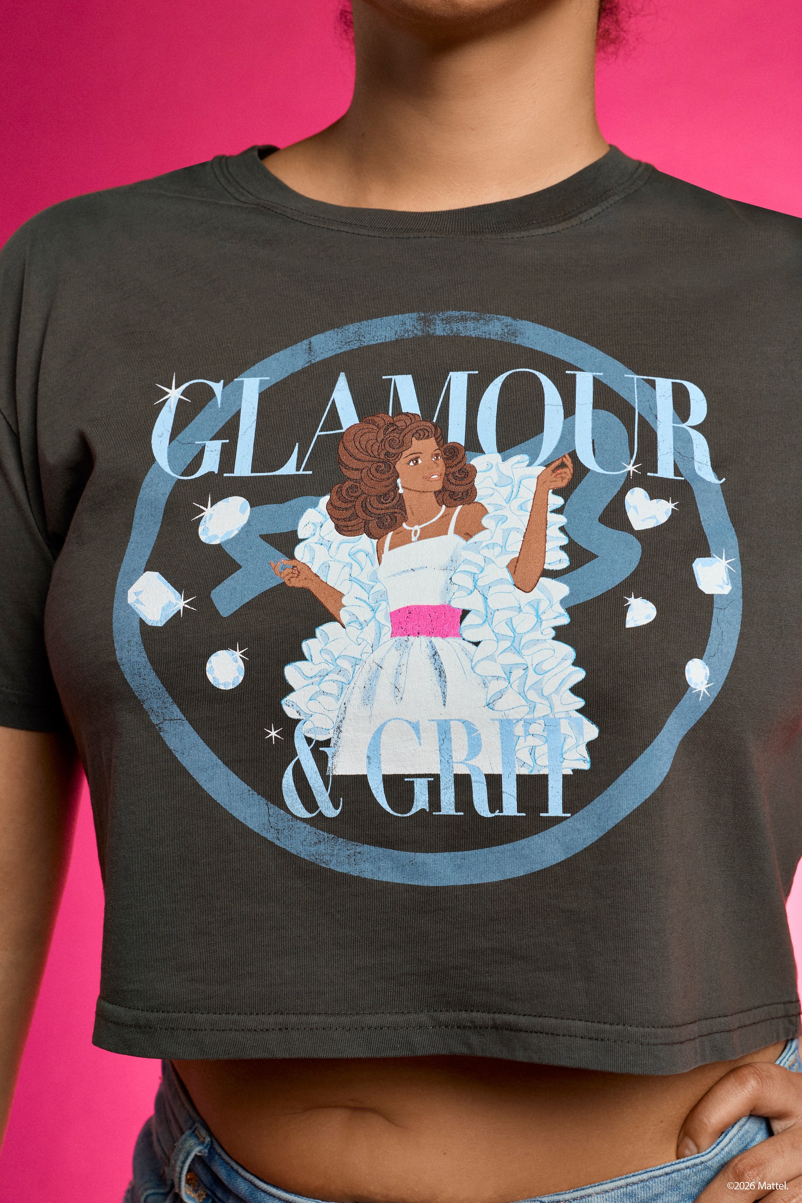 Barbie Glamour and Grit Graphic Crop Shirt - Image 5