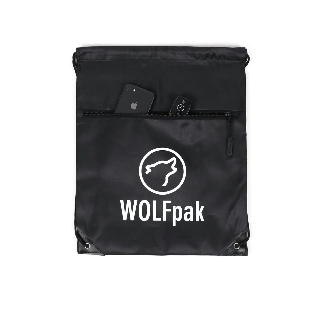 Black Draw String Sackpack Bag - Image 2