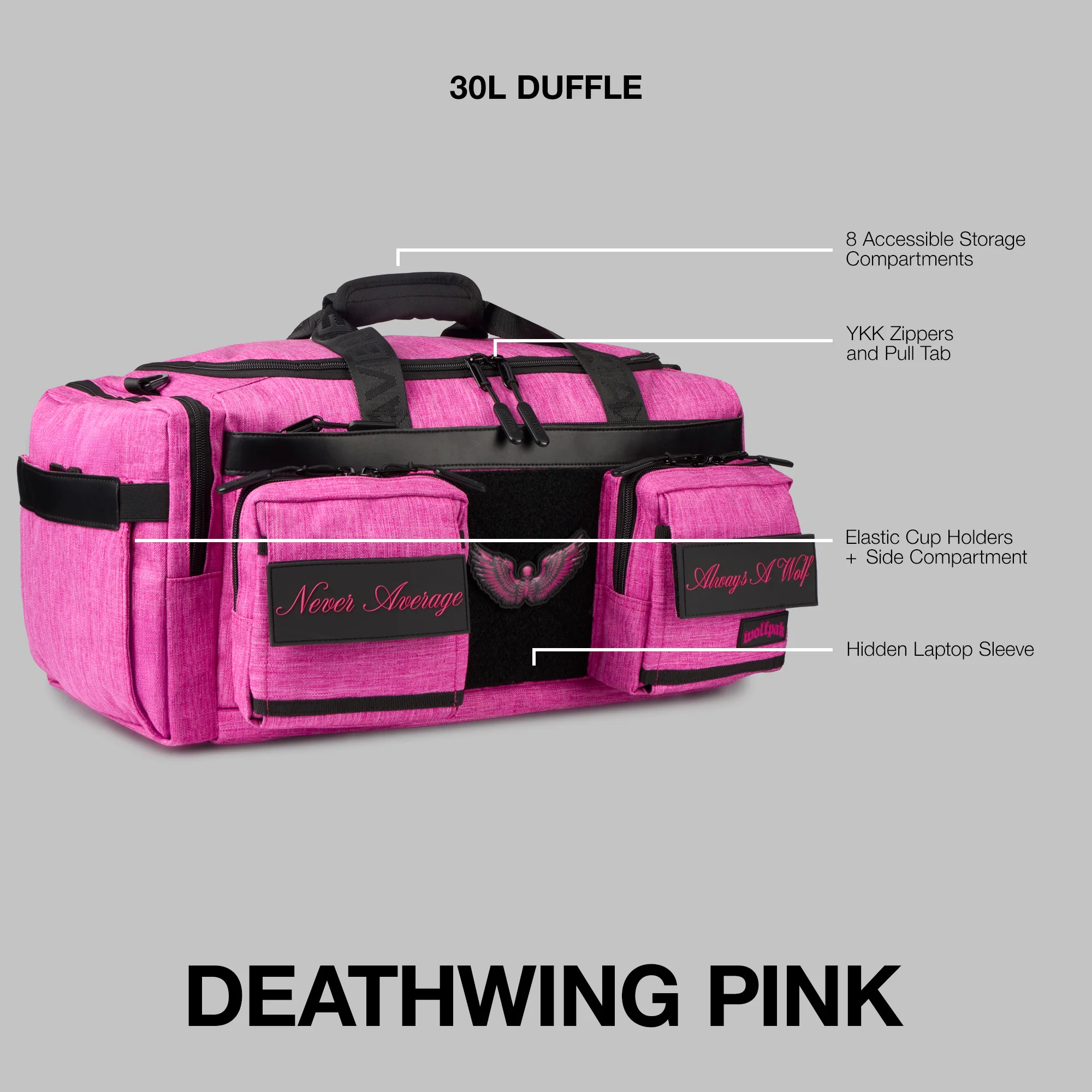 30L Perfect Duffle Bag Deathwing Pink - Image 2