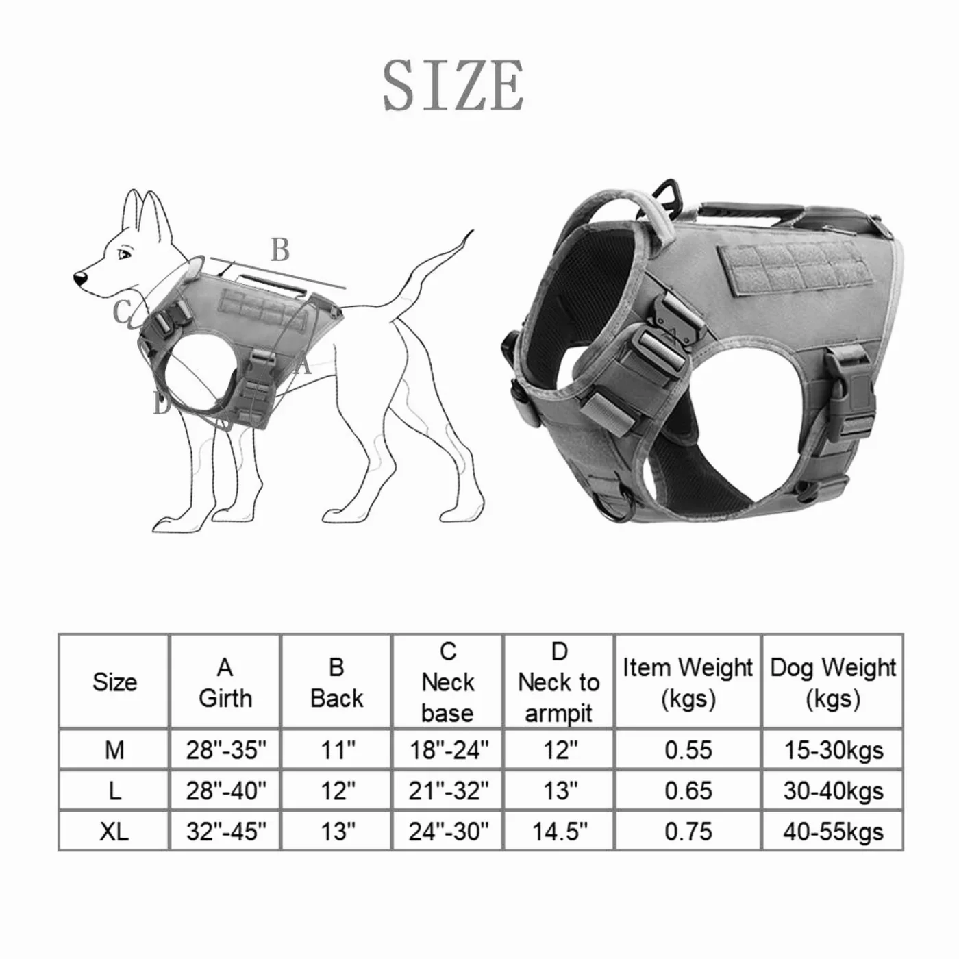 Elite Red Tactical Dog Vest Harness - Image 3