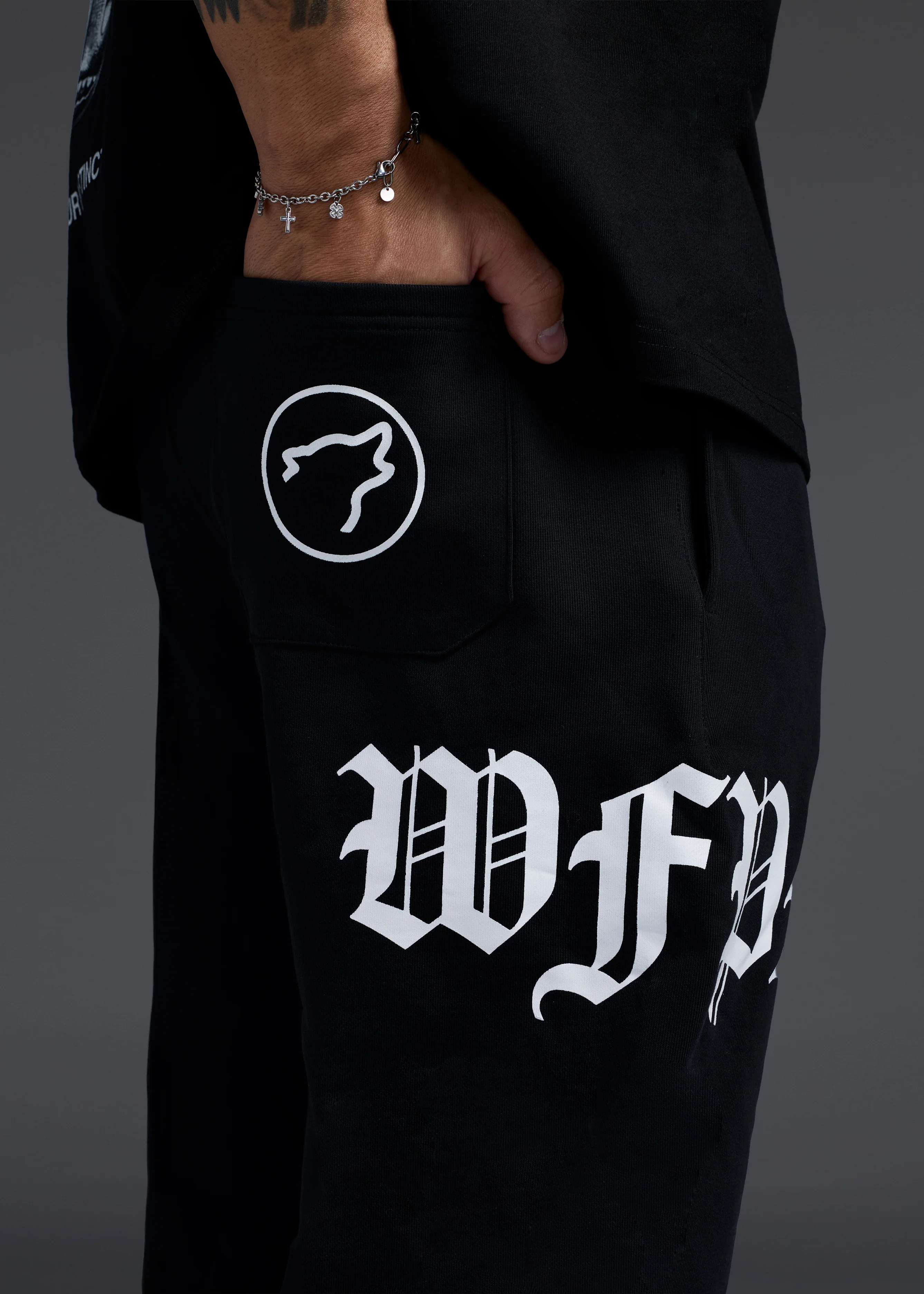 Forever Alpha Black Wide Leg Sweat Pants - Image 7