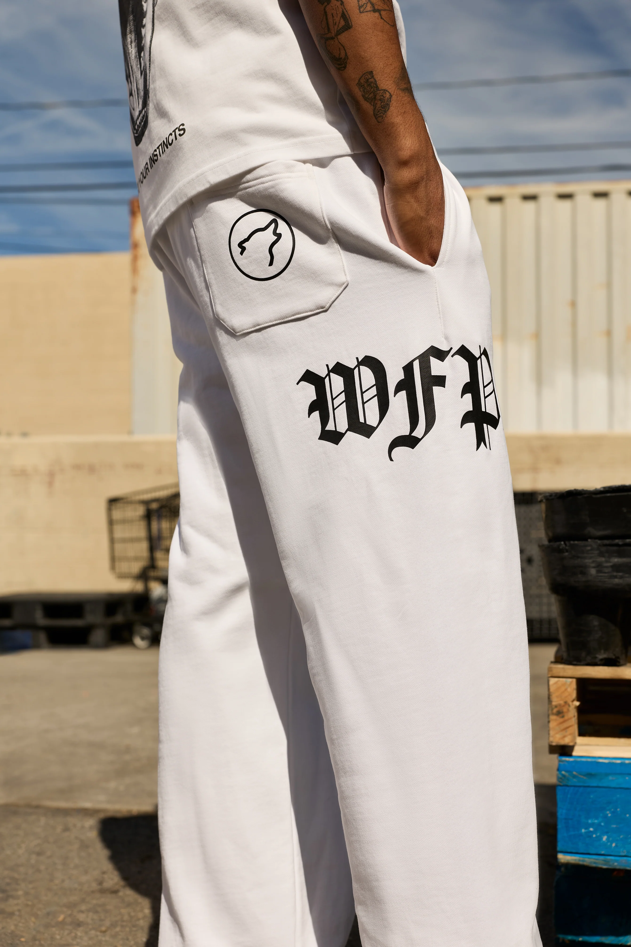 Forever White Wide Leg Sweat Pants - Image 11