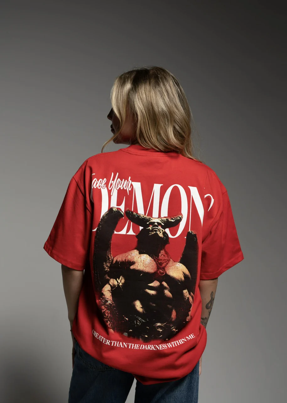 Greater Than Graphic T-Shirt Face Your Demons Sale - Image 4