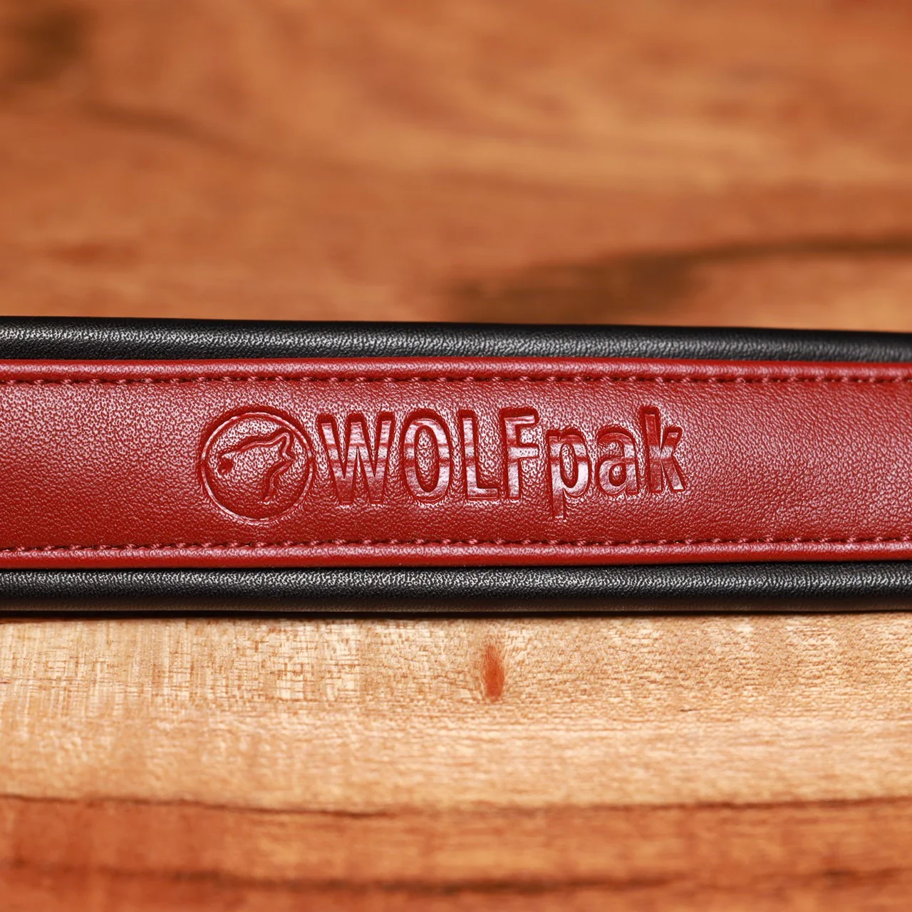 Luxury Dog Collar Burgundy Red & Black - Image 3