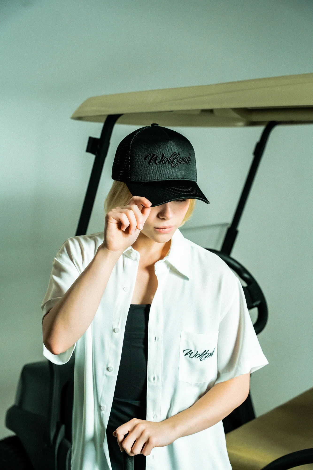 Trucker Hat Script Alpha Black - Image 3
